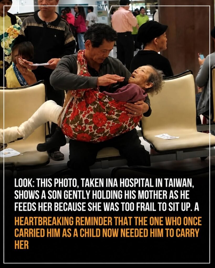 A Son Held His Elderly Mother in a Hospital—One Quiet Photo Touched Millions